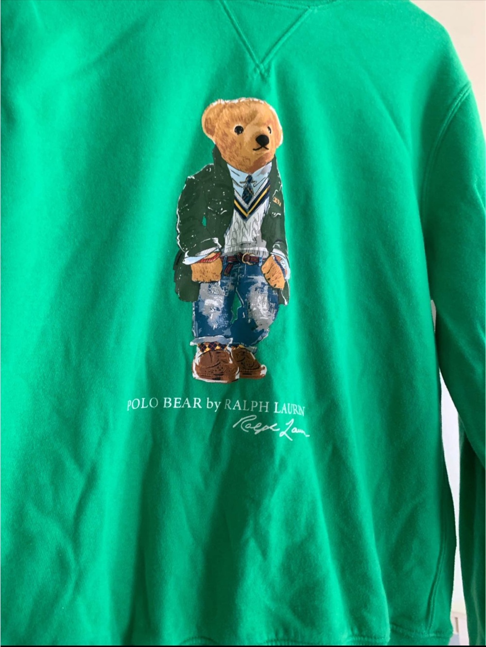 Ralph Lauren Green Polo Bear Crewneck-size small